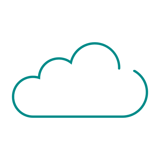 Blue cloud line icon.svg PNG Design