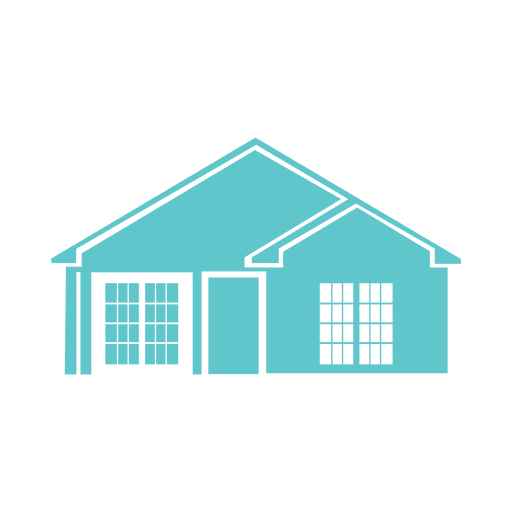 Icono de casas planas azules Diseño PNG