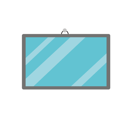 Blue flat wall mirror PNG Design