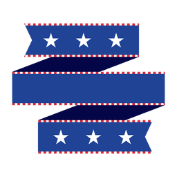 Blue folded origami usa ribbon PNG Design