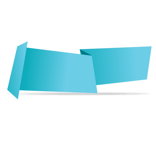 Banner de origami horizontal azul Diseño PNG