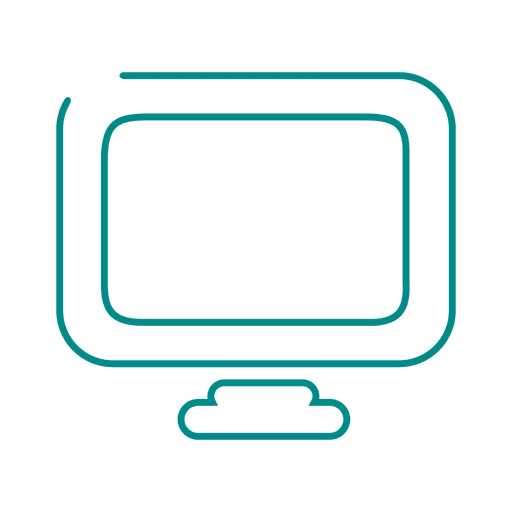 Blue monitor line icon.svg PNG Design