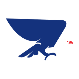 Blue red eagle silhouette PNG Design