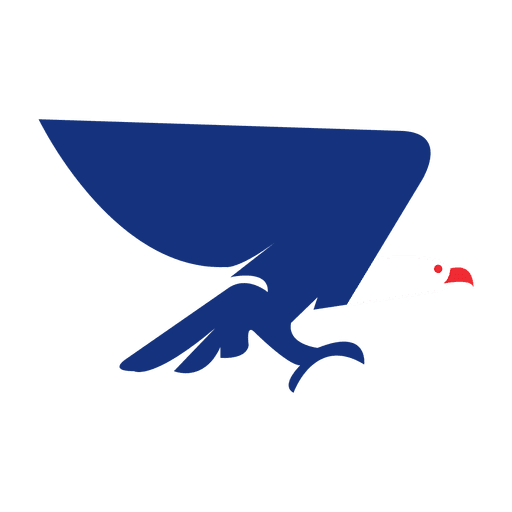 Blaue rote Adlersilhouette PNG-Design