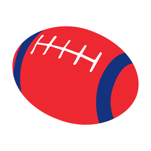 Blauer roter Rugbyball PNG-Design