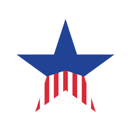 Blue red usa flag star PNG Design