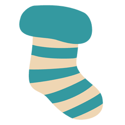 Calcetín navideño azul a rayas Diseño PNG