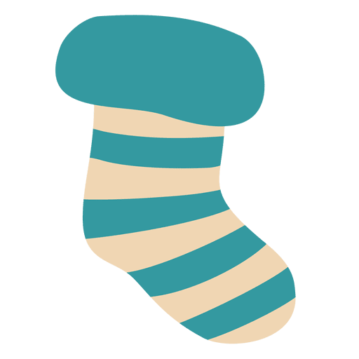 Blue stripy xmas sock PNG Design