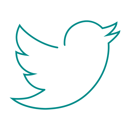 Blue twitter bird line icon.svg PNG Design
