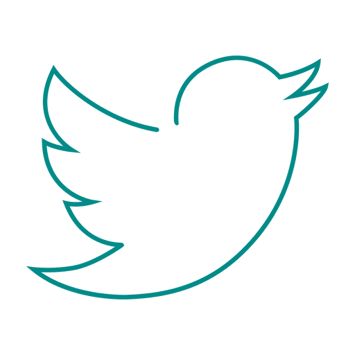 Ícone azul da linha de pássaros do twitter.svg Desenho PNG