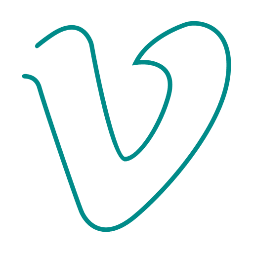 Blue vimeo line icon.svg PNG Design