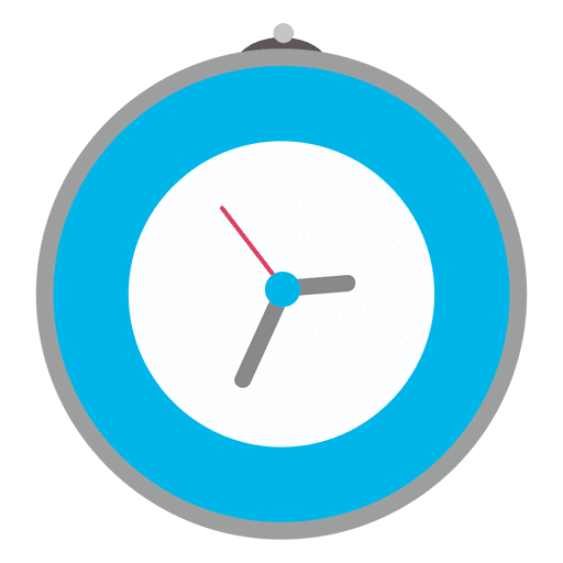 Reloj de pared azul Diseño PNG