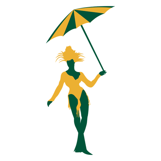 Brasilianische Frau Regenschirm Silhouette PNG-Design