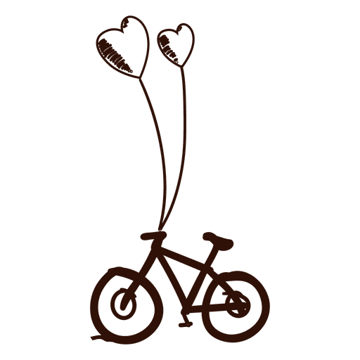Brown hand drawn bike PNG Design