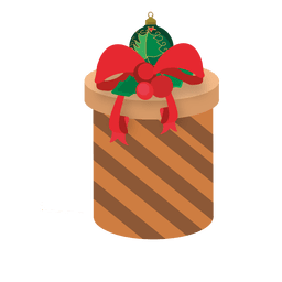 Caixa de presente marrom arredondada Desenho PNG