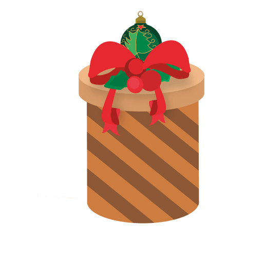 Brown rounded giftbox PNG Design