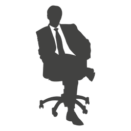 Business executive sitting silhouette PNG Design Transparent PNG