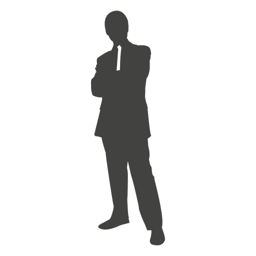 Business executive standing silhouette
