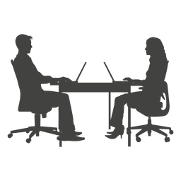 Business people working on laptop Transparent PNG