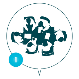 Silueta de reunión de equipo de negocios Diseño PNG