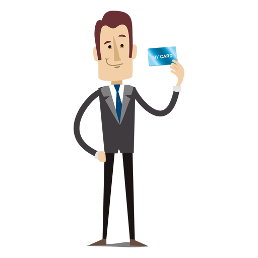 Businessman cartoon holding creditcard PNG Design