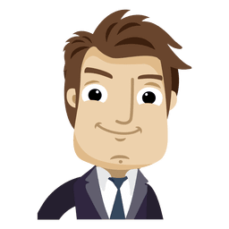 Dibujos animados de empresario mirando al frente Diseño PNG