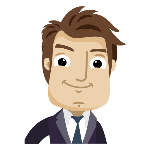 Businessman cartoon looking at front PNG Design