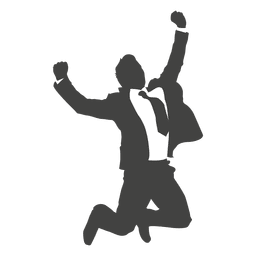 Businessman celebrating success silhouette Businessman celebrating success silhouette