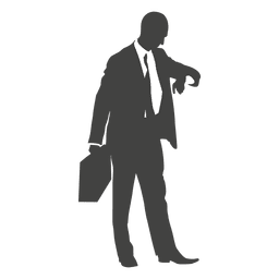 Businessman checking time on his clock  PNG Design Transparent PNG