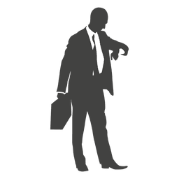 Empresário verificando as horas no relógio Desenho PNG