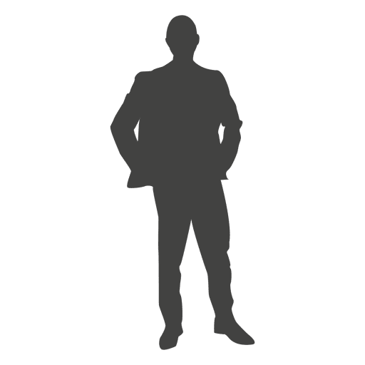 Standing businessman hands on waist PNG Design