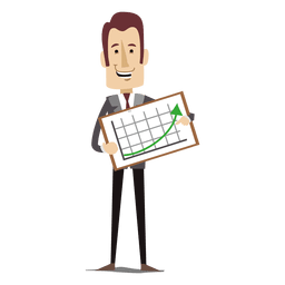Empresário segurando uma prancha aumentada Desenho PNG