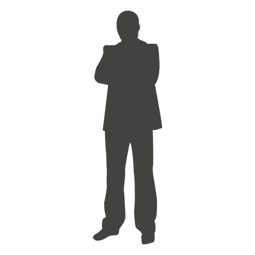 Businessman looking at front silhouette