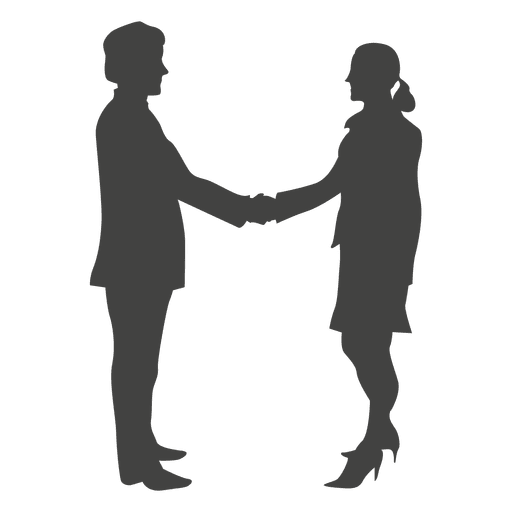 Businessman meeting woman silhouette PNG Design