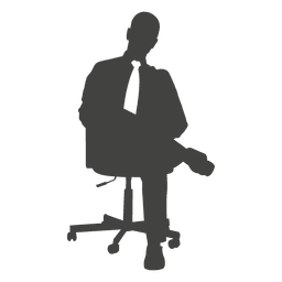 Businessman with tie relaxing on chair PNG Design Transparent PNG