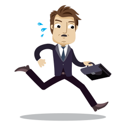 Businessman Running Late Cartoon PNG & SVG Design For T-Shirts