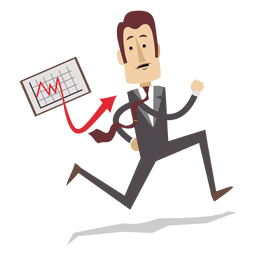 Businessman running with board cartoon PNG Design