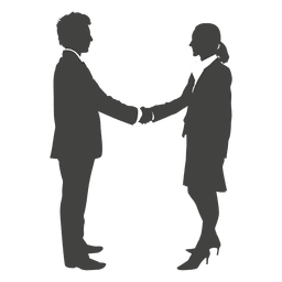 Empresário cumprimentando uma mulher Desenho PNG