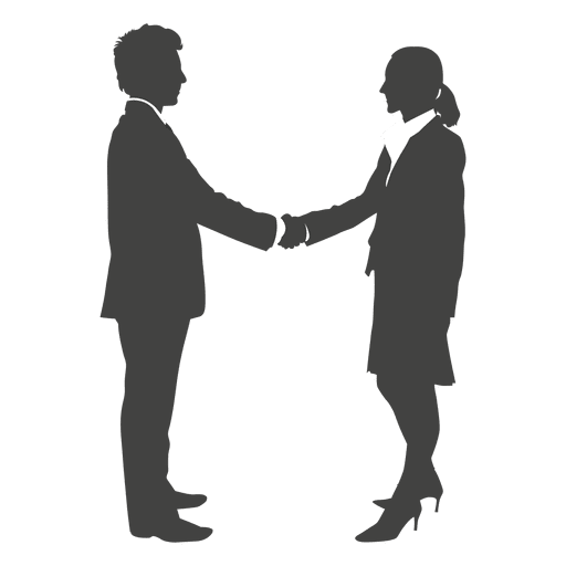 Businessman shaking hands to woman