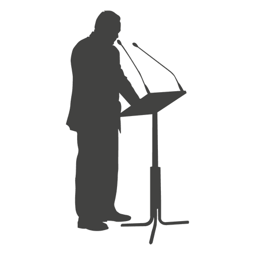 Businessman silhouette giving speech