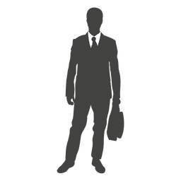 Hombre de negocios silueta posición con bolsa Diseño PNG