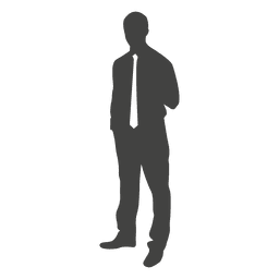 Businessman standing casually silhouette with tie PNG Design Transparent PNG