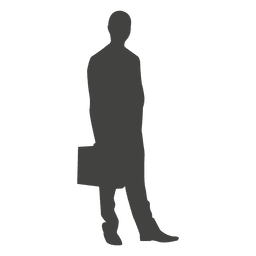 Businessman standing silhouette with briefcase PNG Design