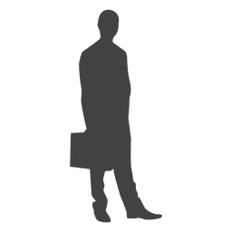 Silhueta de empresário em pé com pasta Desenho PNG