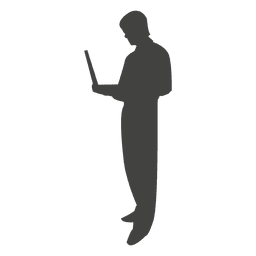 Hombre de negocios posición con computador portatil Transparent PNG