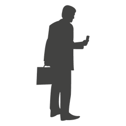 Businessman with mobile on hand PNG Design Transparent PNG