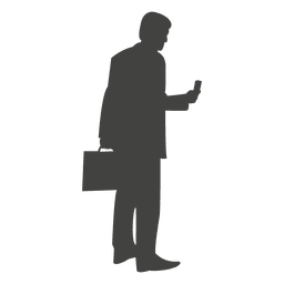Empresário com celular disponível Desenho PNG