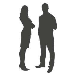 Businessman woman standing silhouette PNG Design Transparent PNG