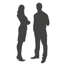 Silhueta de mulher empresário em pé Desenho PNG