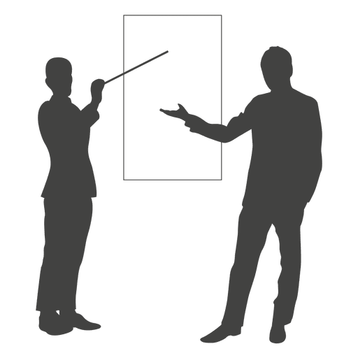 Businessmen presentation board silhouette PNG Design